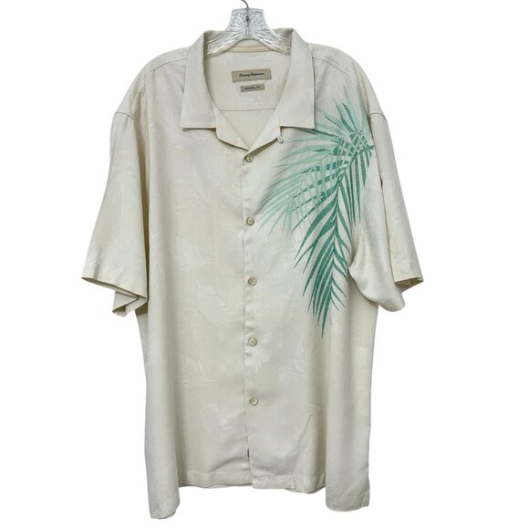 Tommy Bahama Other - Tommy Bahama 100% Silk Short Sleeve Button Down Embroidered Shirt Mens SZ XXL